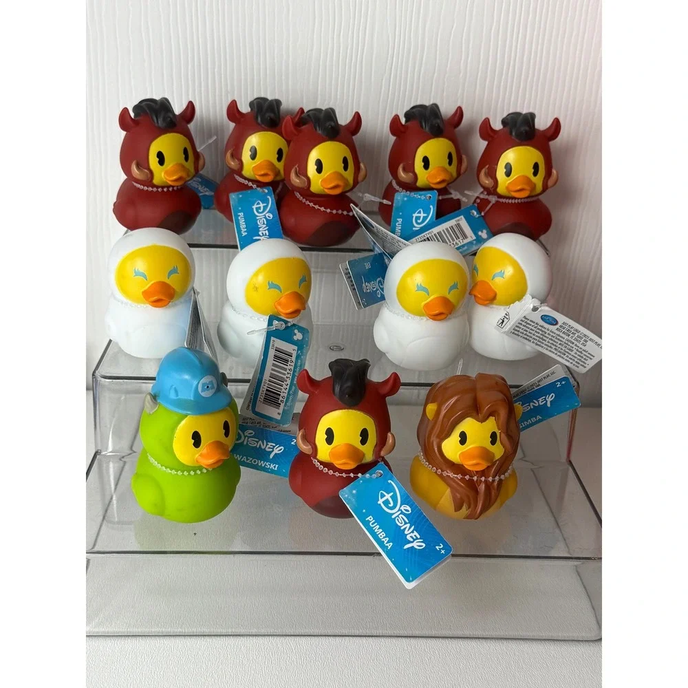 Disney Rubber Duck Lot Simba Pumbaa Mike Wazowski Eve Collectible Bath Toys NWT